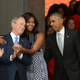 Then-President Barack Obama and former President George W. Bush at the dedication of the National Museum of African American History and Culture September 24, 2016. Image via Getty.